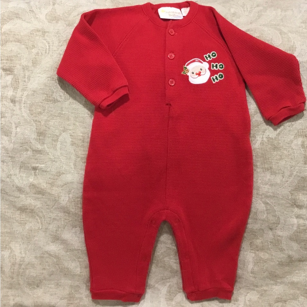 Christmas onesie with faux back opening